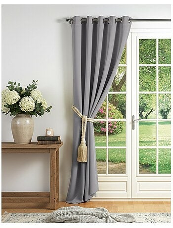 Rideau a oeillets carres cocoon gris clair 140 x 260 cm