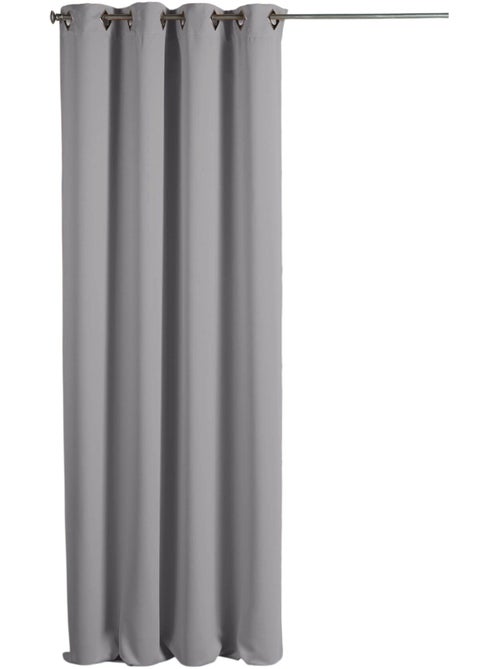 Rideau a oeillets carres Cocoon Gris Clair 140 x 260 cm - Kiabi
