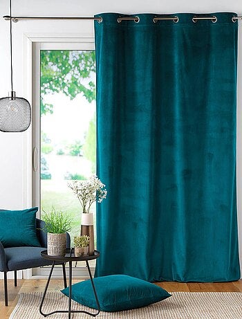 Rideau à œillets casual sauge velours côtelé uni