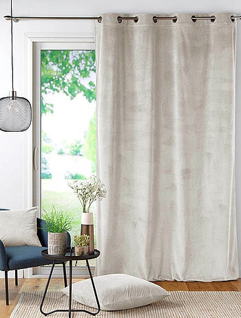 Rideau à œillets casual sauge velours côtelé uni