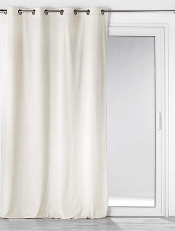 Rideau à œillets casual sauge velours côtelé uni