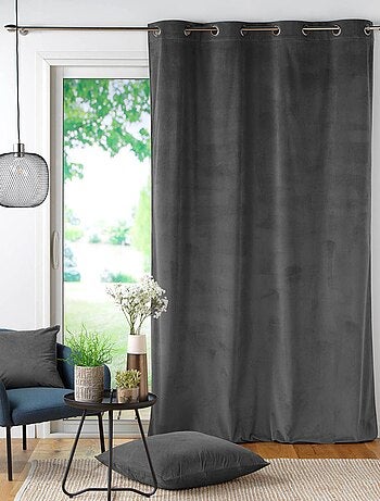 Rideau à œillets casual sauge velours côtelé uni