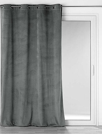 Rideau à œillets casual sauge velours côtelé uni