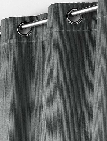 Rideau à œillets casual sauge velours côtelé uni