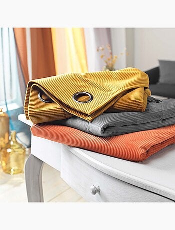 Rideau à œillets casual sauge velours côtelé uni