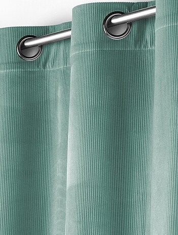 Rideau à œillets casual sauge velours côtelé uni