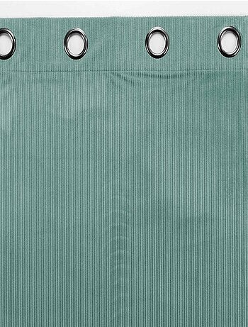 Rideau à œillets casual sauge velours côtelé uni