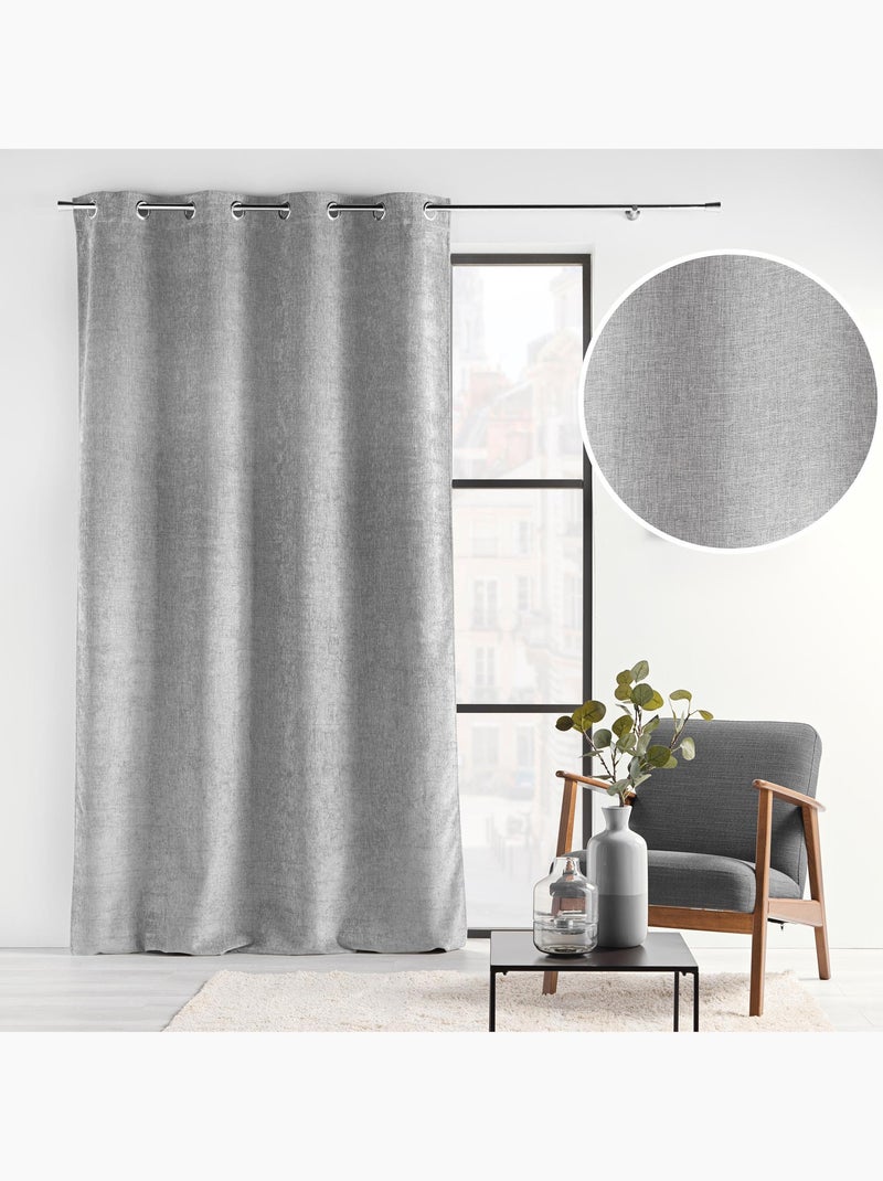 Rideau à Œillets – Chambray Uni Select Gris - Kiabi