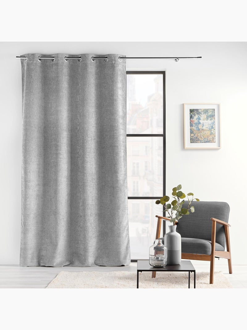Rideau à Œillets – Chambray Uni Select Gris - Kiabi