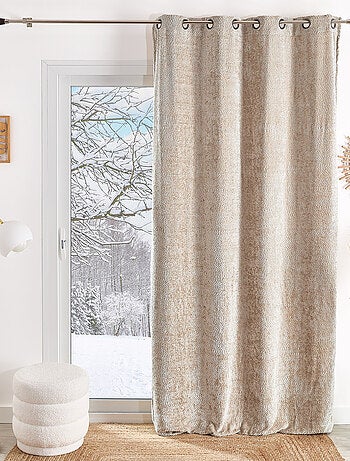 Rideau à oeillets chenille - Effet peluche
