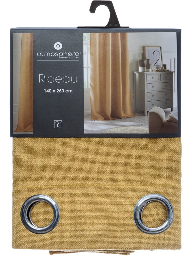 Rideau à oeillets CLEM Ocre - Kiabi
