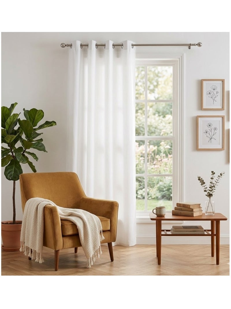 Rideau a oeillets Collection Absolu Blanc - Kiabi