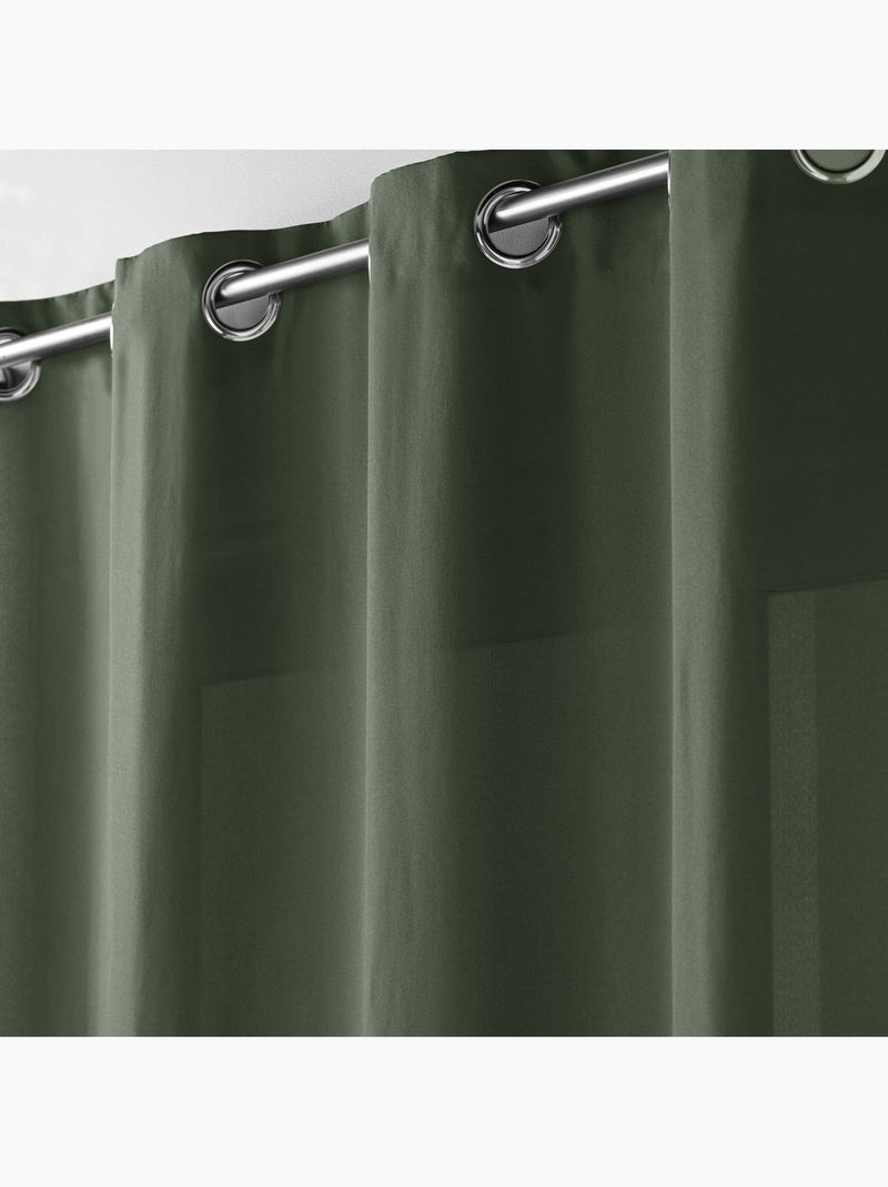 Rideau a oeillets Collection Absolu Kaki - Kiabi