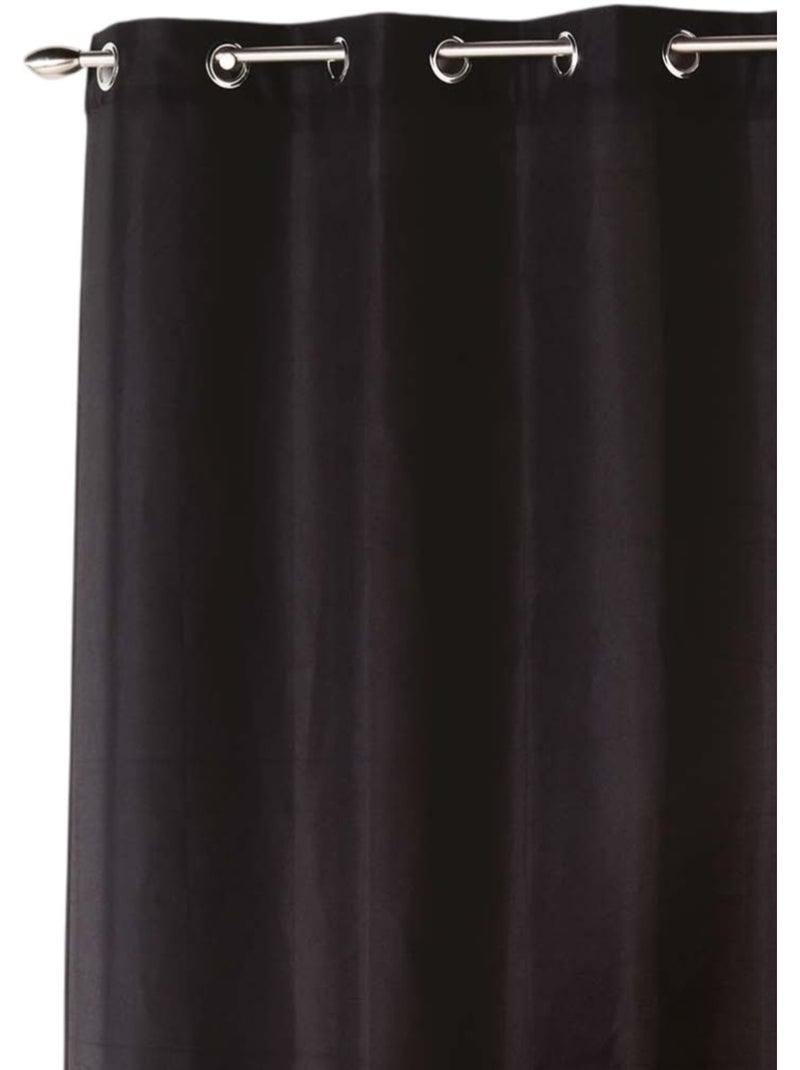 Rideau a oeillets Collection Absolu Noir - Kiabi