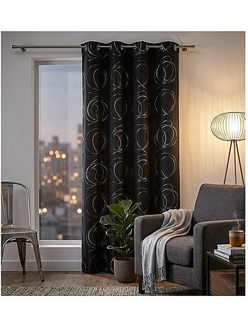 Rideau a oeillets Collection Argent bulle