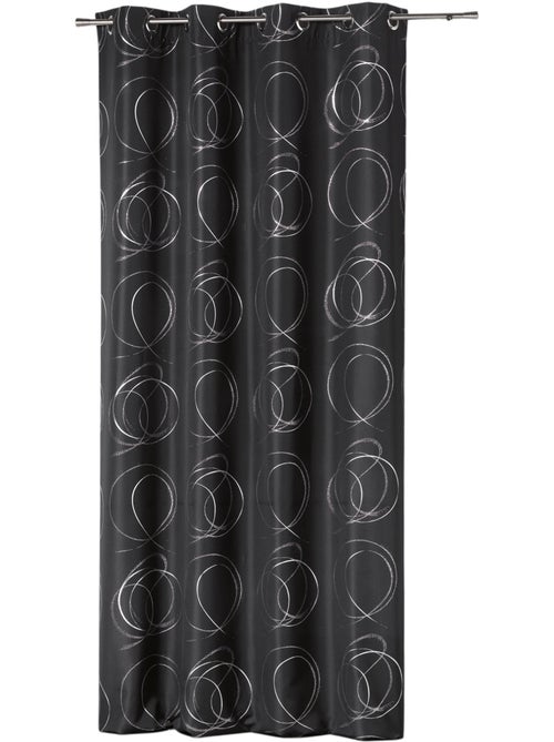 Rideau a oeillets Collection Argent bulle - Kiabi
