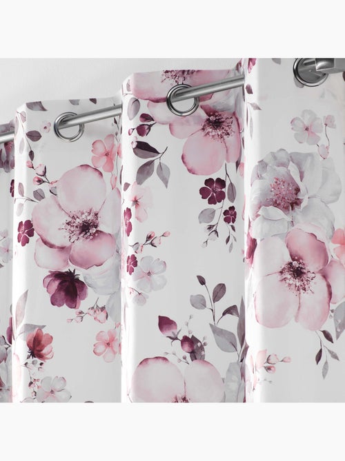 Rideau à oeillets Collection Bouquet de fleurs - Kiabi