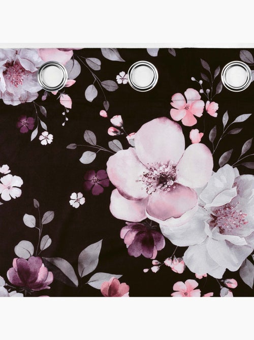 Rideau à oeillets Collection Bouquet de fleurs - Kiabi