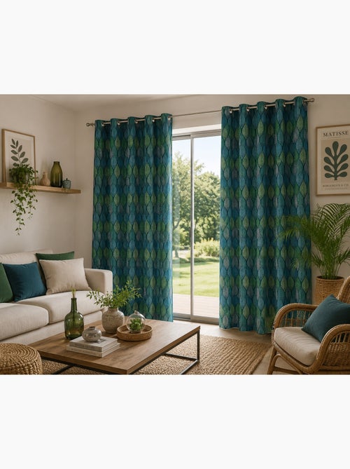 Rideau a oeillets collection winter green 140 x 260 cm - Kiabi Rideau a oeillets collection winter green 140 x 260 cm - Kiabi
