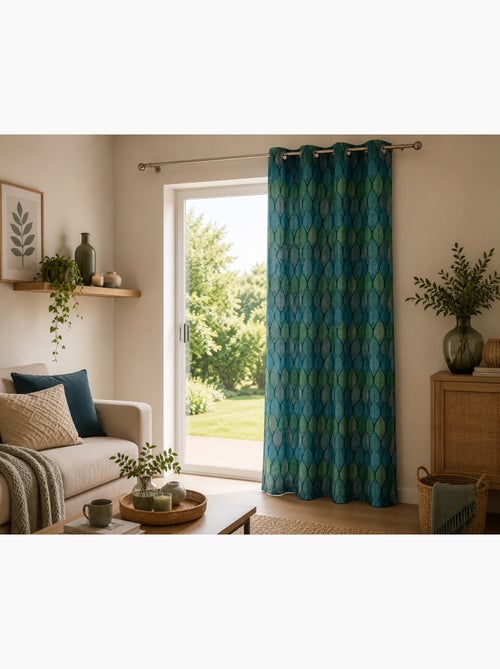 Rideau a oeillets collection winter green 140 x 260 cm - Kiabi Rideau a oeillets collection winter green 140 x 260 cm - Kiabi