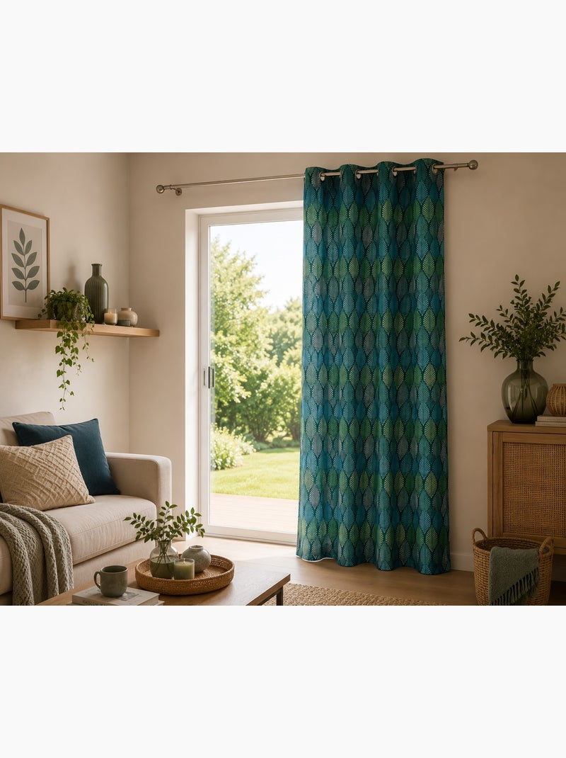 Rideau a oeillets collection winter green 140 x 260 cm Vert - Kiabi