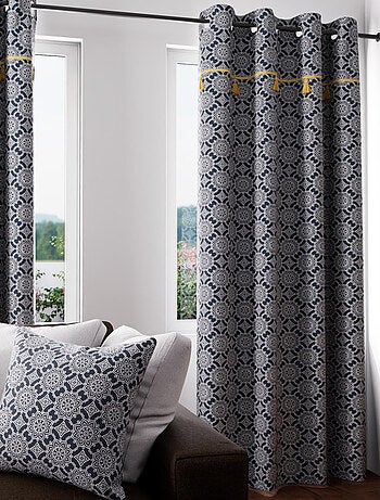 Rideau à oeillets coton 135x250 cm ESMERALDA, par Soleil d'ocre