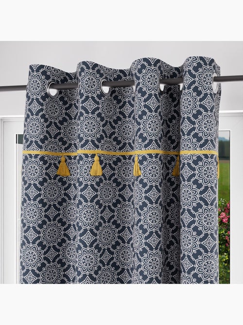 Rideau à oeillets coton 135x250 cm ESMERALDA, par Soleil d'ocre - Kiabi