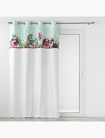 Rideau à œillets – Coton imprimé floral et franges – Anabella