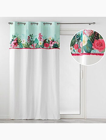 Rideau à œillets – Coton imprimé floral et franges – Anabella