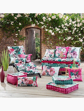 Rideau à œillets – Coton imprimé floral et franges – Anabella