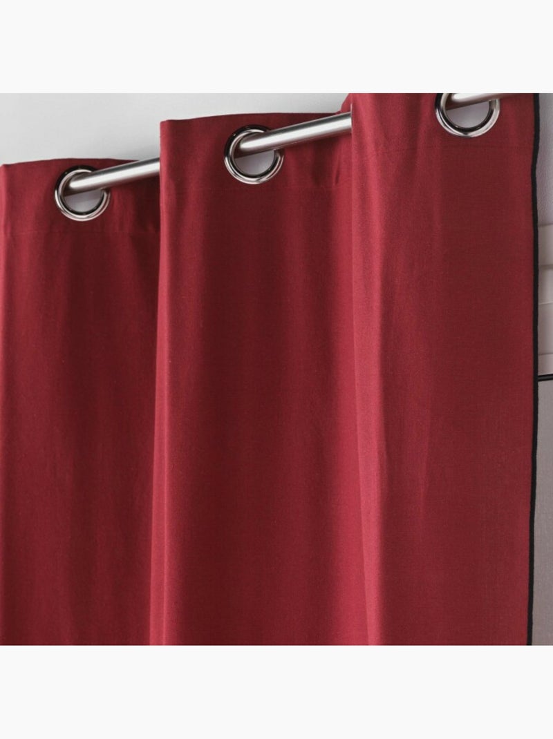 Rideau à oeillets coton recyclé Mistraline Bordeaux - Kiabi