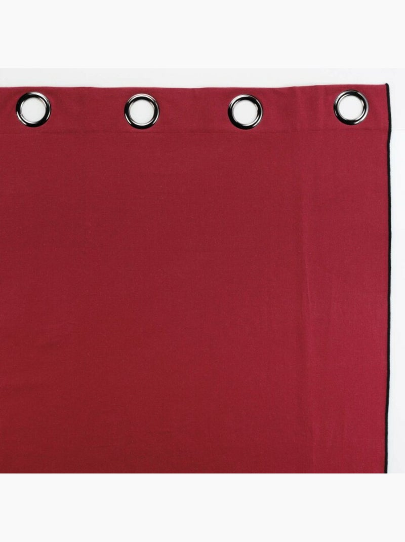 Rideau à oeillets coton recyclé Mistraline Bordeaux - Kiabi