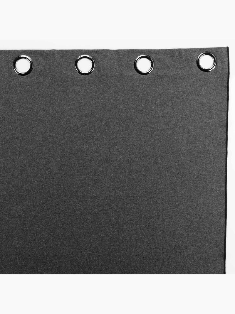 Rideau à oeillets coton recyclé Mistraline gris anthracite - Kiabi