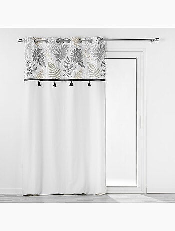 Rideau à Œillets – Coton + Top Feuillage et Pompons MELISANDRE