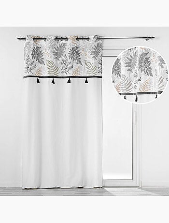 Rideau à Œillets – Coton + Top Feuillage et Pompons MELISANDRE