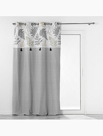 Rideau à Œillets – Coton + Top Feuillage et Pompons MELISANDRE