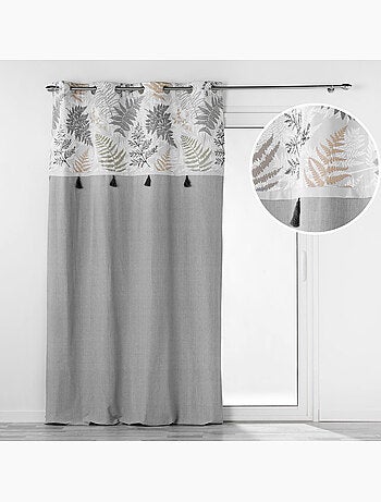 Rideau à Œillets – Coton + Top Feuillage et Pompons MELISANDRE