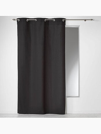 Rideau a oeillets coton ui Panama Noir140 x 280 cm