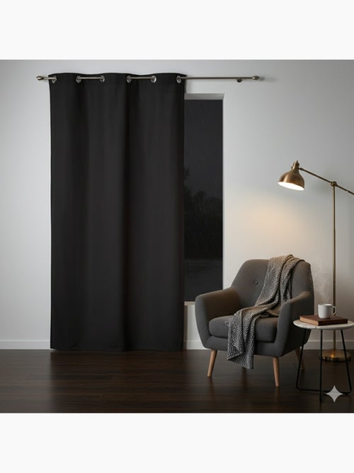 Rideau a oeillets coton ui Panama Noir140 x 280 cm - Kiabi Rideau a oeillets coton ui Panama Noir140 x 280 cm - Kiabi