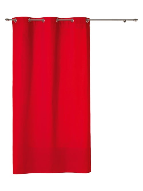 Rideau a oeillets coton uni 140 x 240 cm Panamas rouge - Kiabi