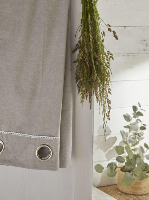 Rideau à oeillets coton uni CHARME - Kiabi Rideau à oeillets coton uni CHARME - Kiabi