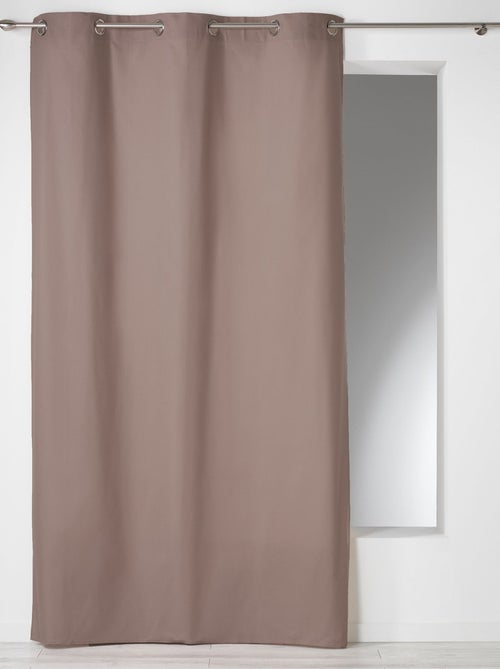 Rideau a oeillets coton uni Panama Noisette 140 x 280 cm - Kiabi