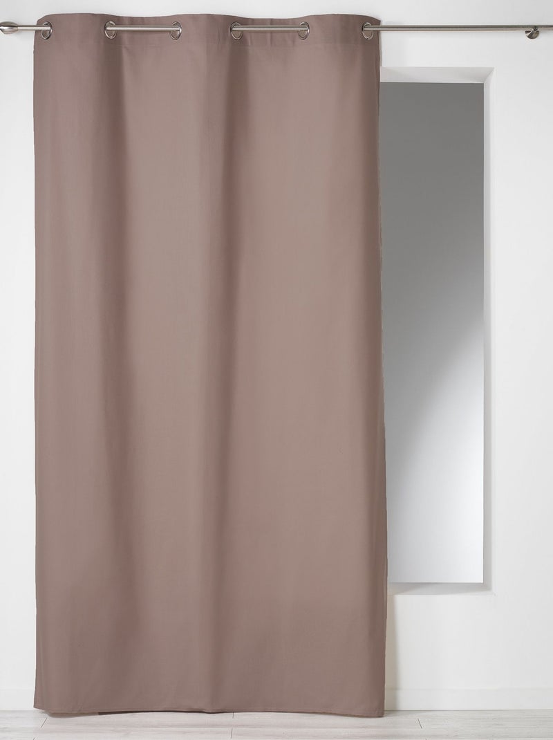 Rideau a oeillets coton uni Panama Noisette 140 x 280 cm Marron - Kiabi