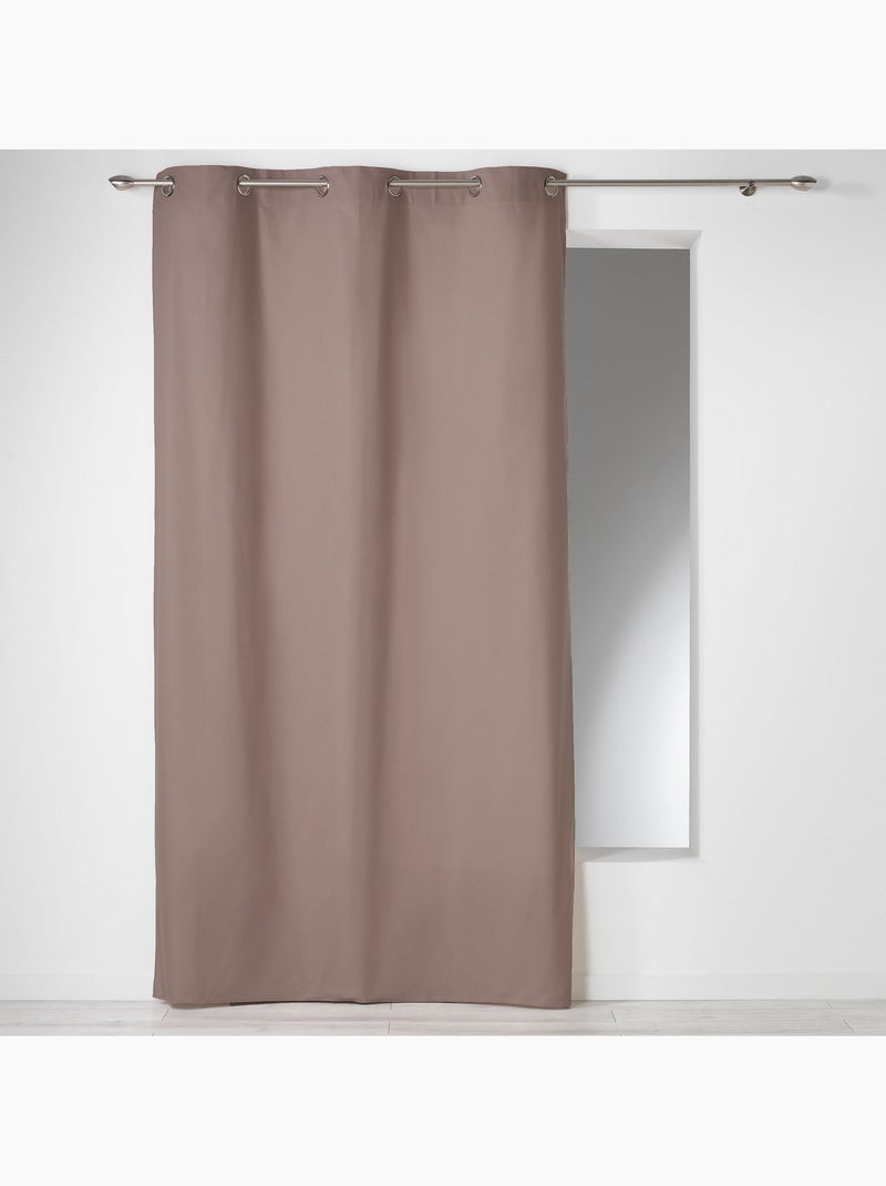 Rideau a oeillets coton uni Panama rouge Marron - Kiabi