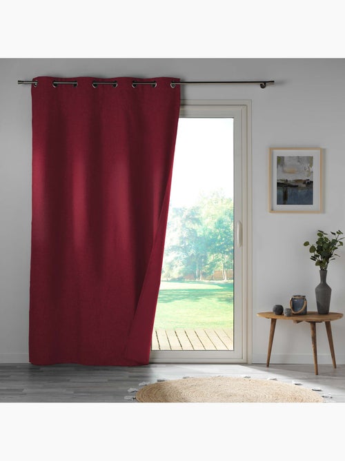 Rideau à oeillets double face 100% occultant/satiné - Obscure - Kiabi