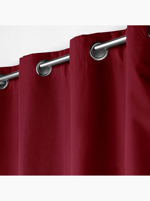 Rideau à oeillets double face 100% occultant/satiné - Obscure - Kiabi