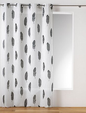 Rideau à oeillets effet lin 140 x 240 cm Plumes Eterny
