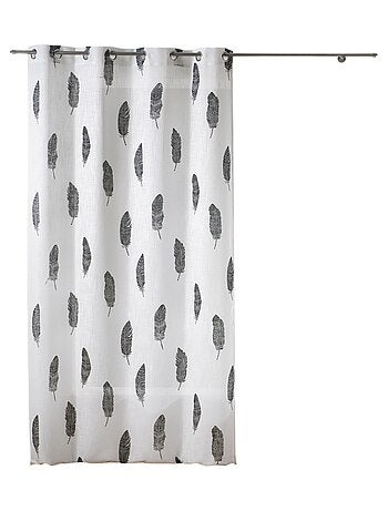 Rideau à oeillets effet lin Plumes Eterny