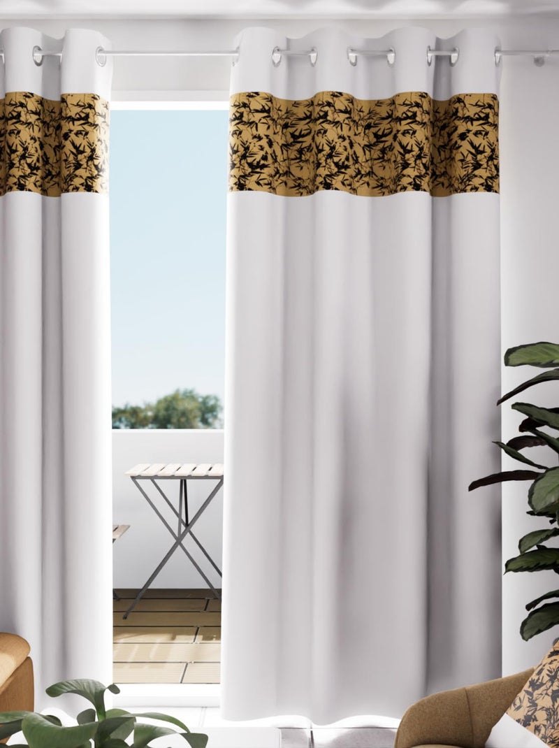 Rideau à oeillets en coton 135x250 cm MAYLINE, par Soleil d'Ocre Blanc - Kiabi