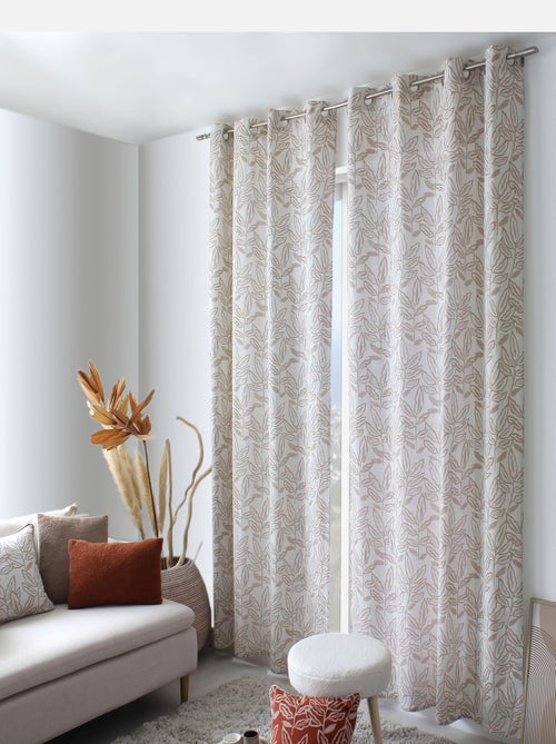 Rideau à oeillets en coton recyclé Chambray - Kiabi
